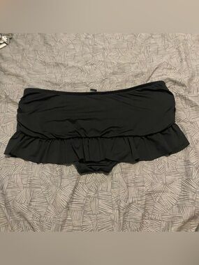 Black Ruffle Swim Skirt Bottom